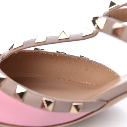 Valentino Garavani Calfskin Nappa Rockstud Ankle Strap 65mm Pumps 38.5 Absolute Poudre 8 of 10
