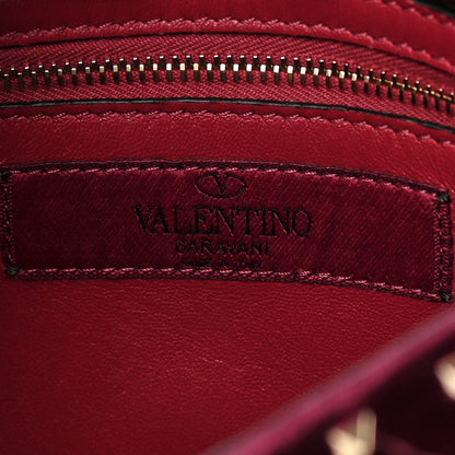 Valentino Garavani Velvet Medium Rockstud Spike Shoulder Bag Rubino 6 of 18