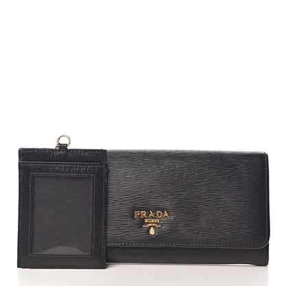 Prada Vitello Move Continental Flap Travel Wallet Black 3 of 7