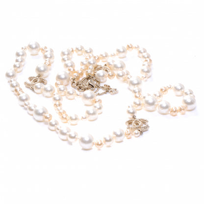 Chanel Classic CC Long Irregular Pearl Necklace Gold 7 of 7