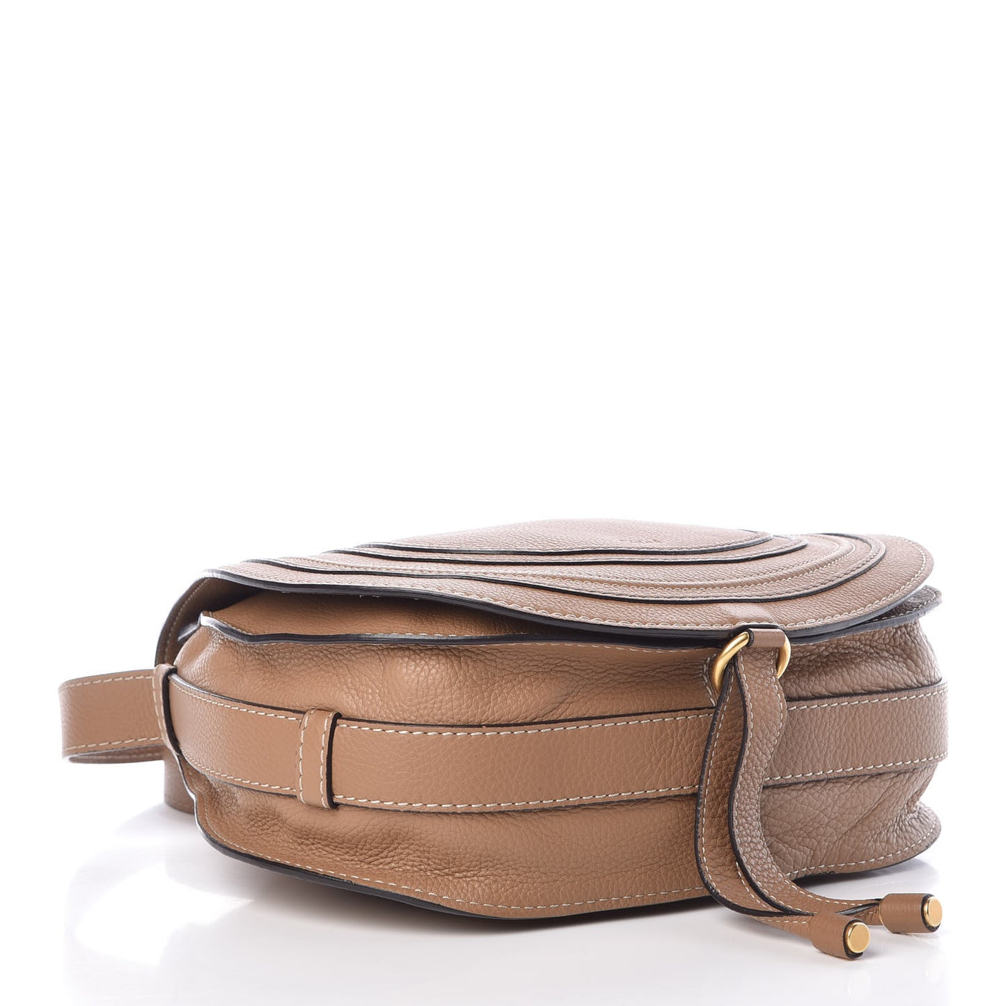 Calfskin Medium Marcie Round Crossbody Bag Nut