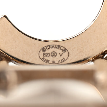 Chanel Metal Cha-Nel Logo Drop Earrings Gold 4 of 4