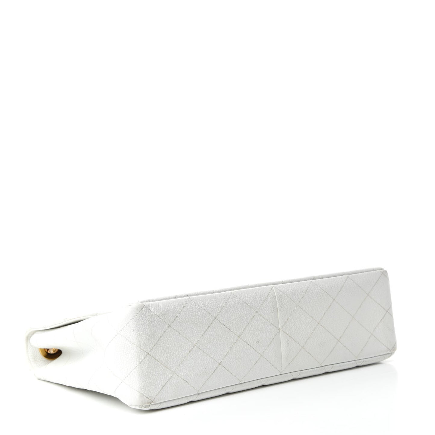 Caviar Quilted Jumbo Single Flap White