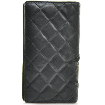 Chanel Calfskin Quilted Cambon Quilted Yen Wallet Black 2 of 9