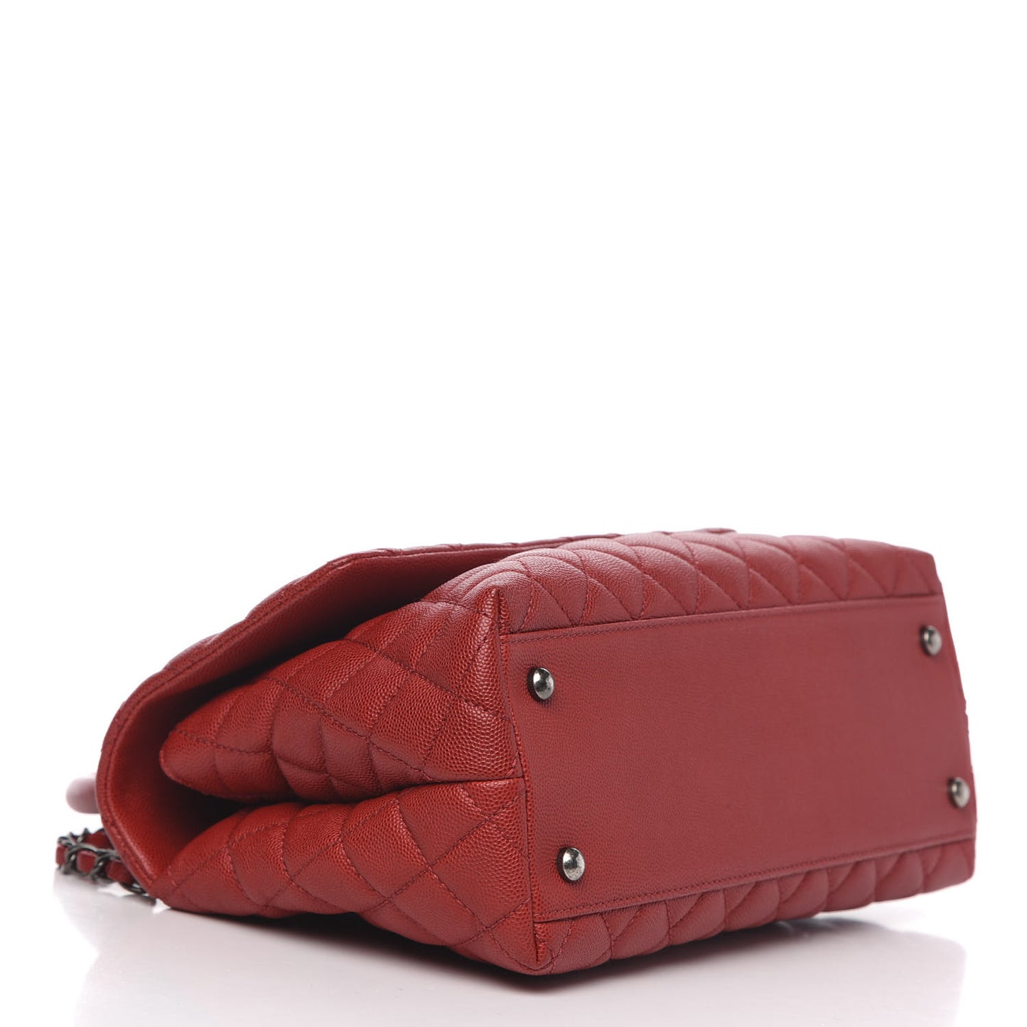 Caviar Quilted Small Coco Handle Flap Red