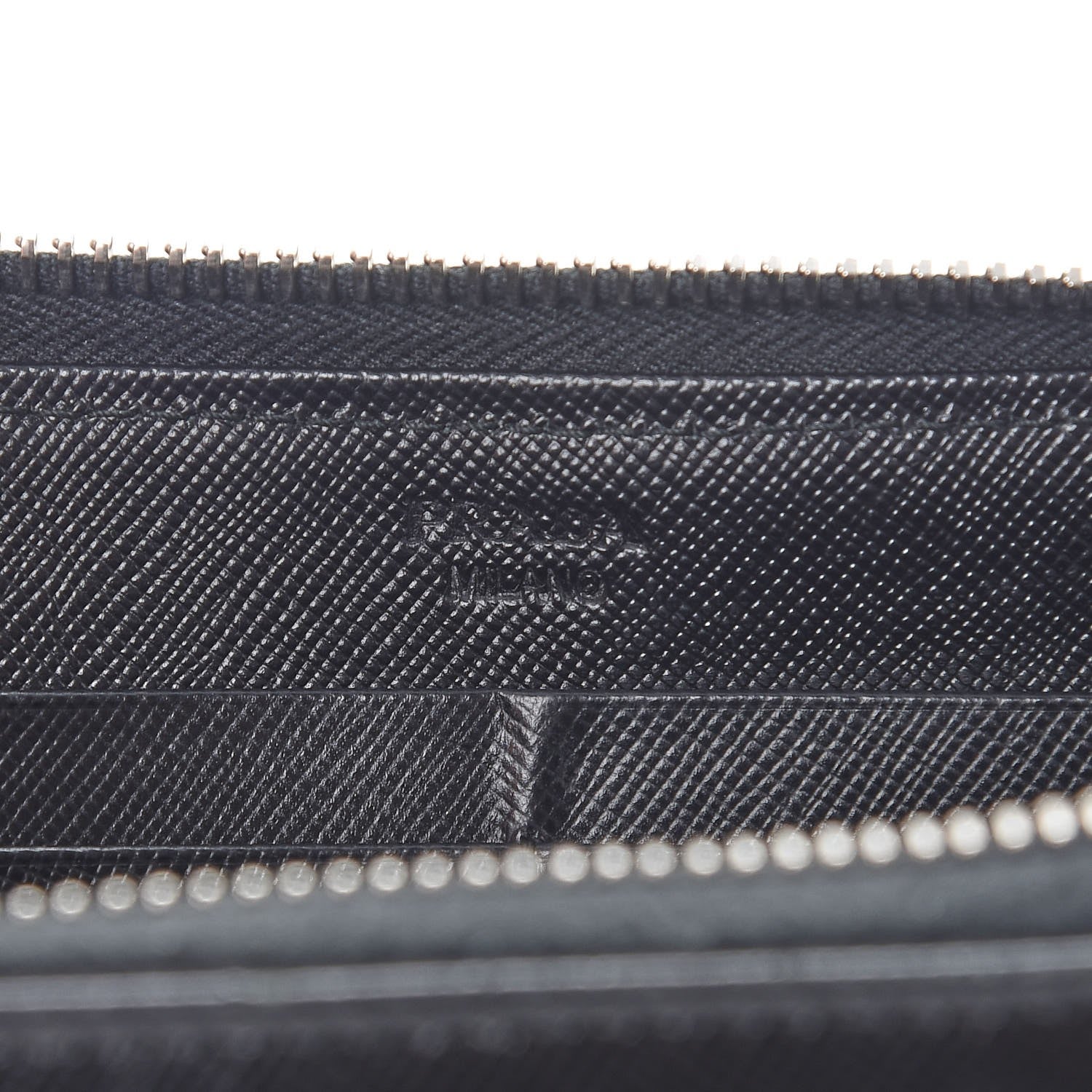 Prada Saffiano Zip Around Wallet Nero Black 6 of 12