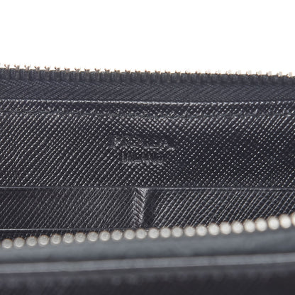 Prada Saffiano Zip Around Wallet Nero Black 6 of 12