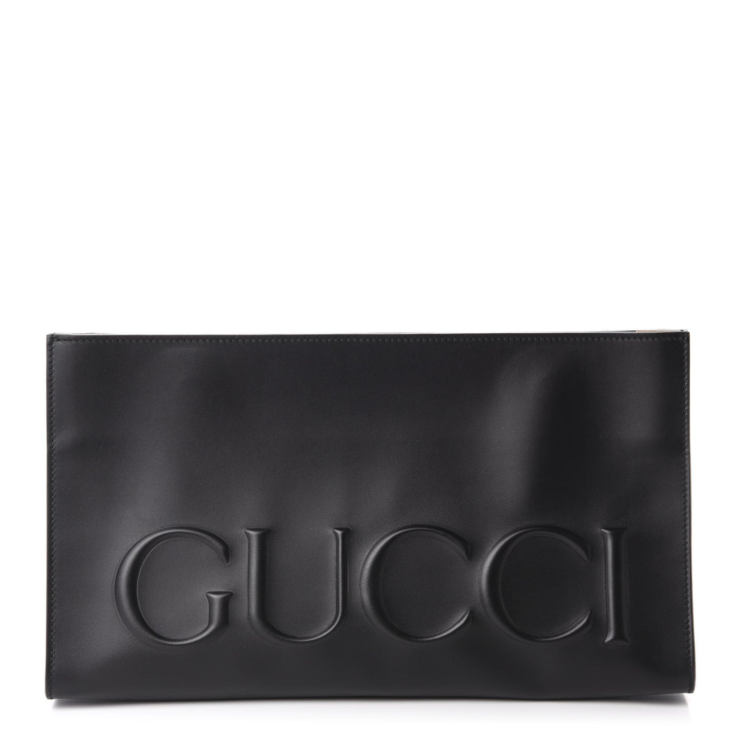 Calfskin Embossed XL Clutch Black