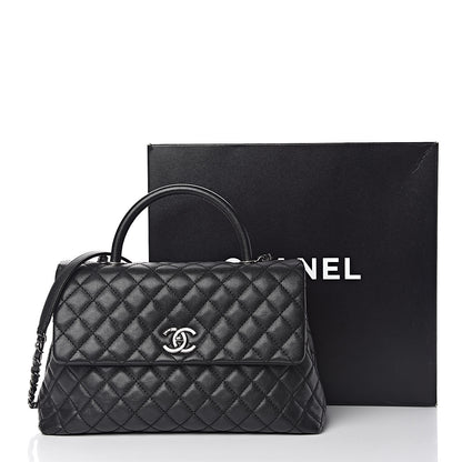 Chanel Caviar Quilted Medium Coco Handle Flap Black 12 of 12