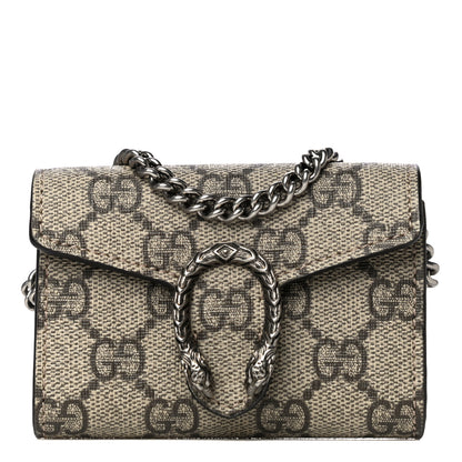 Gucci GG Supreme Monogram Dionysus Coin Purse Taupe 1 of 14