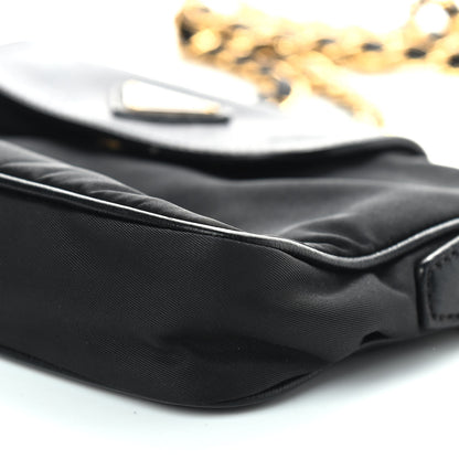 Prada Tessuto Nylon Saffiano Crossbody Bag Black 9 of 10