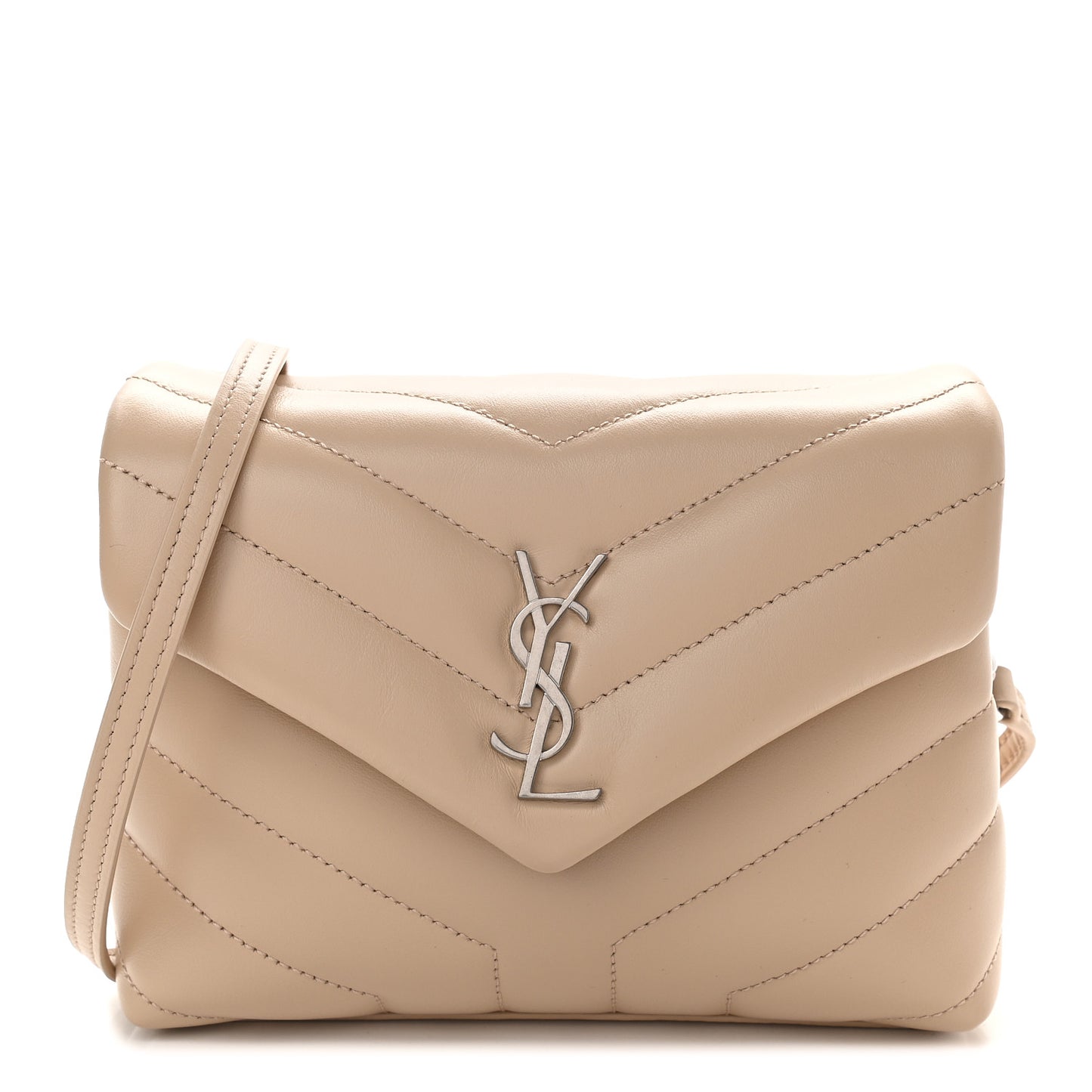 Calfskin Y Quilted Monogram Toy Loulou Crossbody Bag Nude Powder