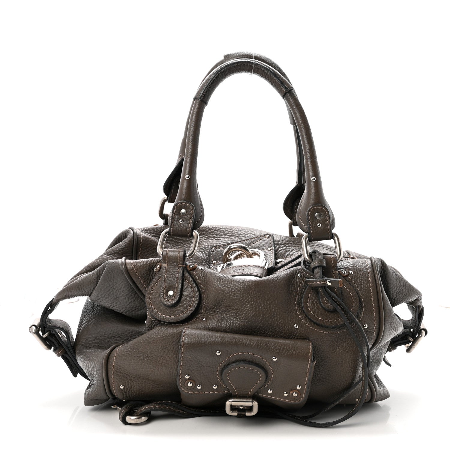 Chloe Calfskin Medium Paddington Satchel Gris Vert 1 of 9