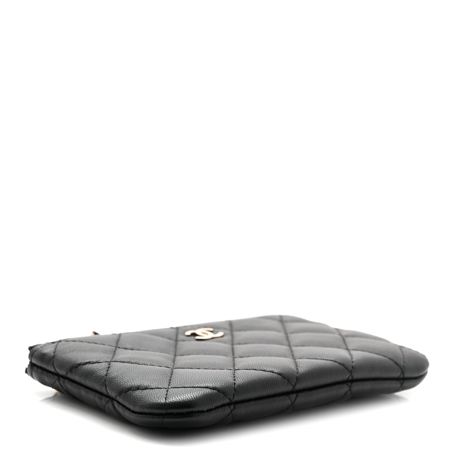 Lambskin Quilted Casino Coin Purse Black