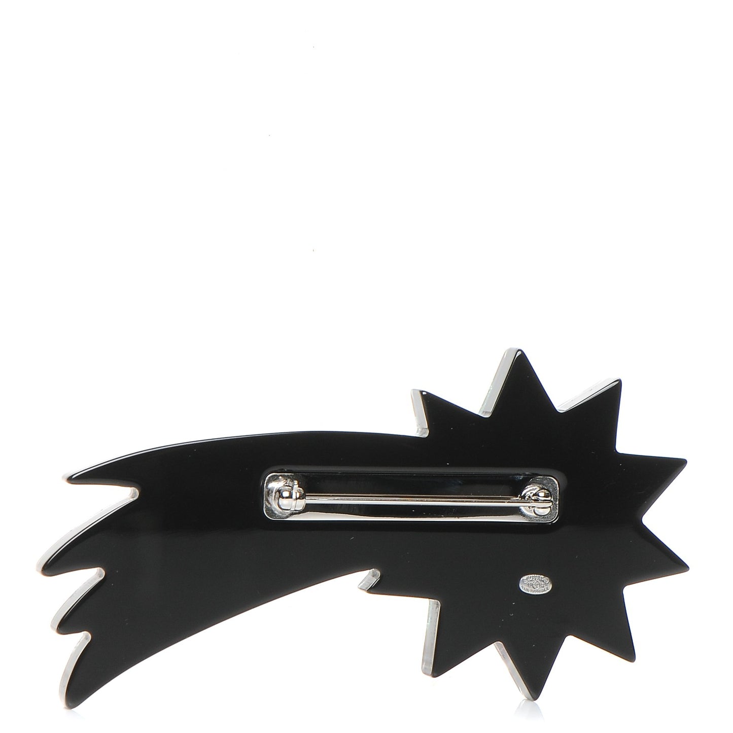 Glitter Resin CC Shooting Star Brooch Black Purple Green