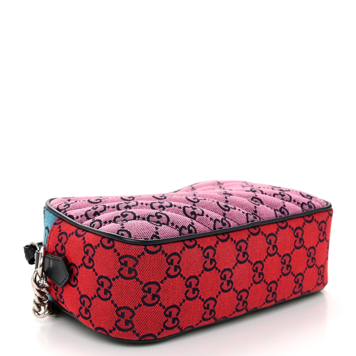 Gucci Monogram Multicolor Matelasse Diagonal Small GG Marmont Chain Shoulder Bag Pink Blue Green Red Light Blue 4 of 10