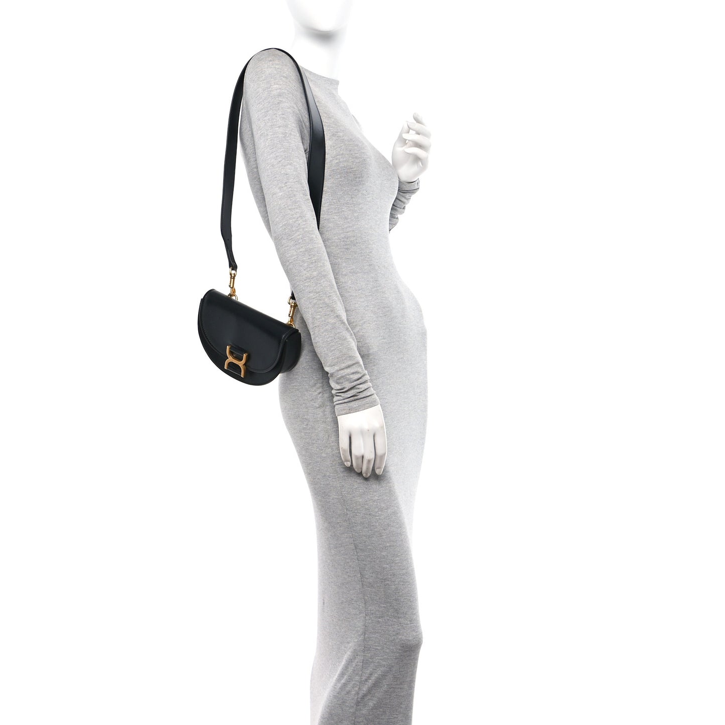 Smooth Calfskin Mini Marcie Flap Bag Black
