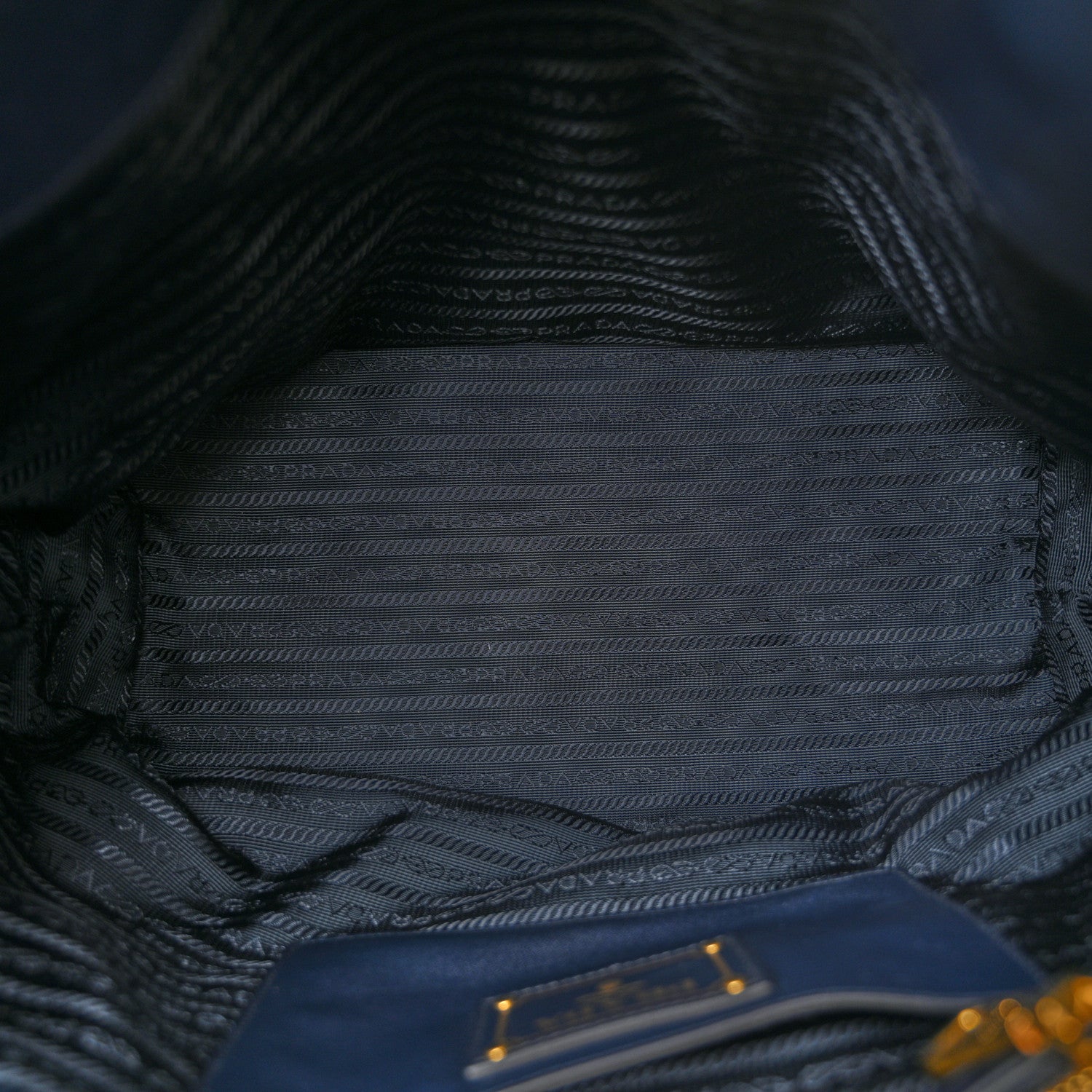 Prada Soft Calf Tote Navy 5 of 12