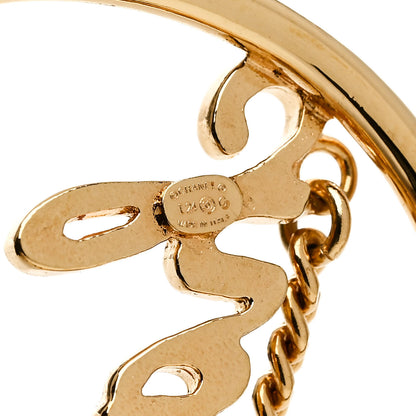 Chanel Metal Chain CC Hoop Earrings Gold 4 of 5
