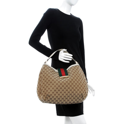 Gucci Monogram Large New Ladies Web Hobo Off White 2 of 7