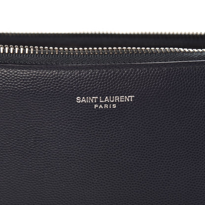 Saint Laurent Grain De Poudre Zipped Tablet Holder Marine 8 of 9
