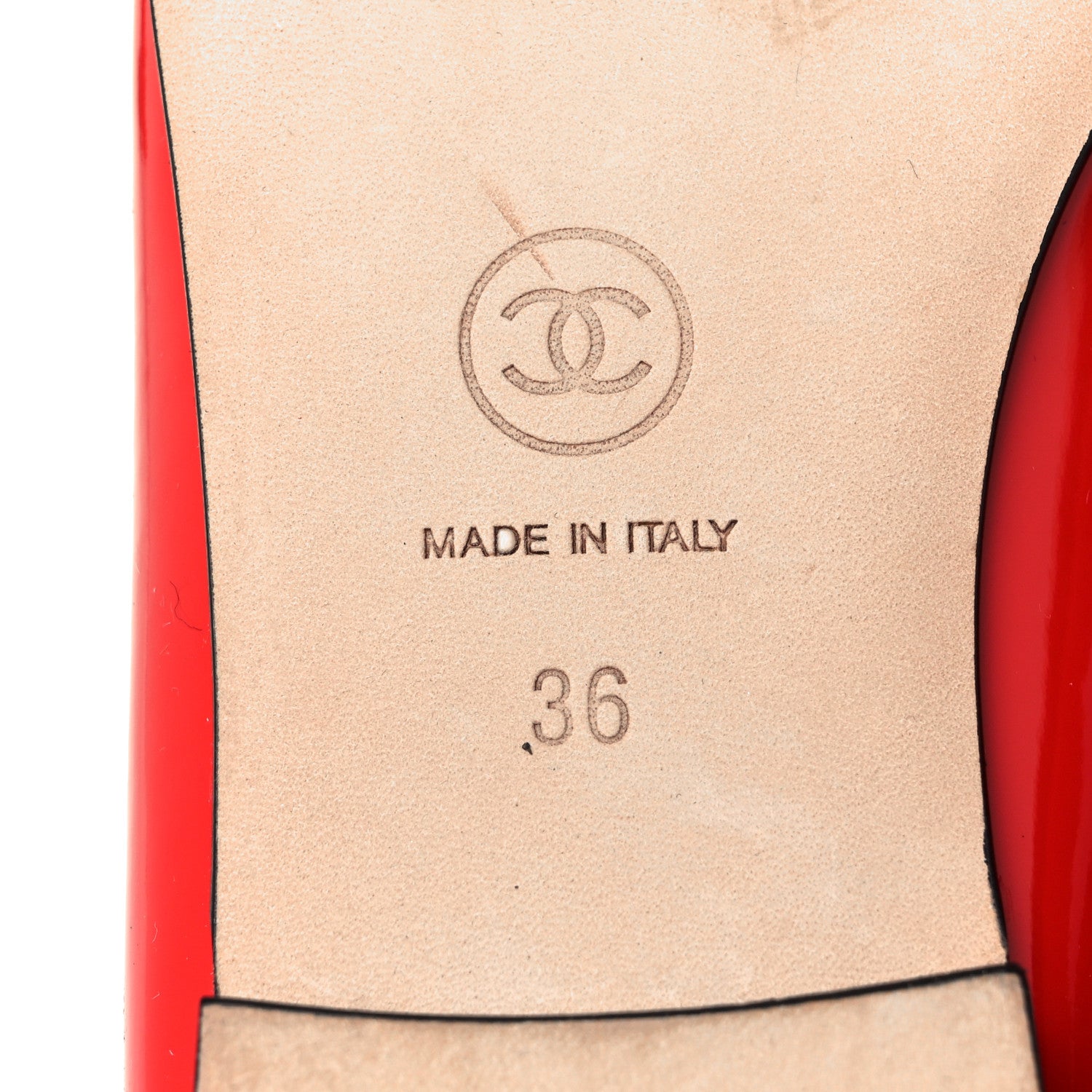 Chanel Patent Calfskin CC Cap Toe Ballerina Flats 36 Red 12 of 16