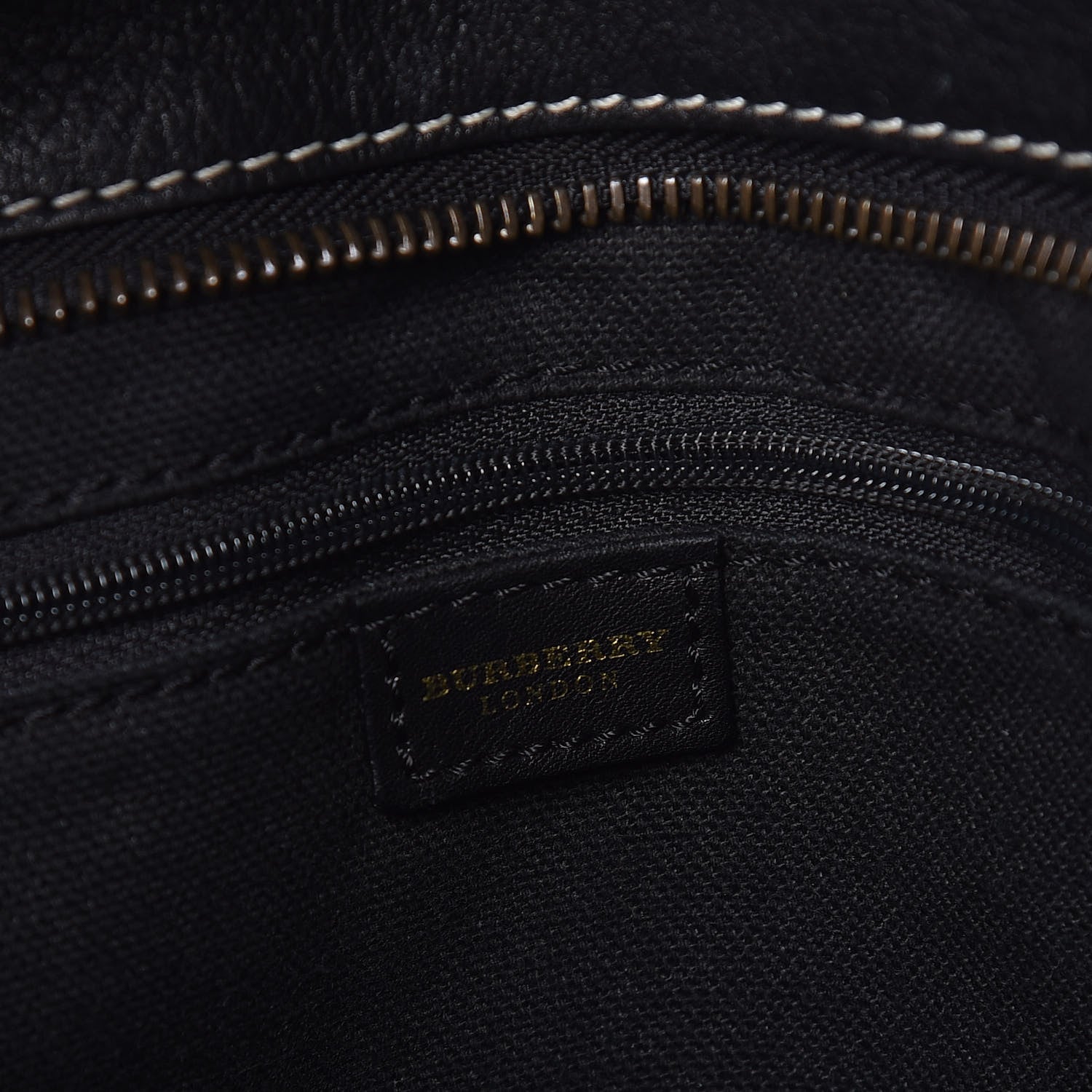 Burberry Grainy Calfskin Nova Check Tote Black 6 of 13