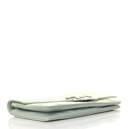 Chanel Patent Square Stitched CC Flap Clutch Green 3 of 5