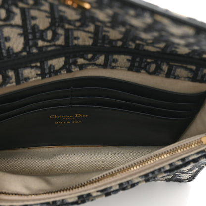 Christian Dior Oblique Saddle Chain Pouch Blue 5 of 10