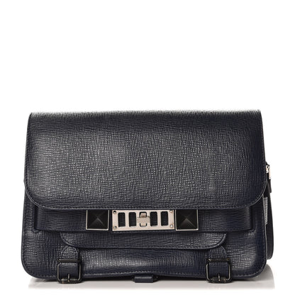 Proenza Schouler Linosa Calfskin PS11 Classic Shoulder Bag Navy 1 of 11