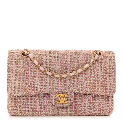 Chanel Tweed Quilted Medium Double Flap Light Pink 1 of 12