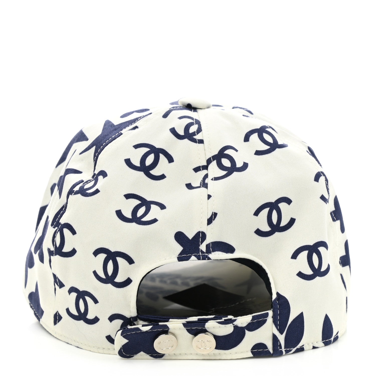 Chanel Cotton CC Cap Hat Navy White 5 of 8