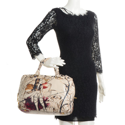 Prada X JAMES JEAN Cervo Lux Fairy Print Large Double Handle Boston Bag Prugna 2 of 12