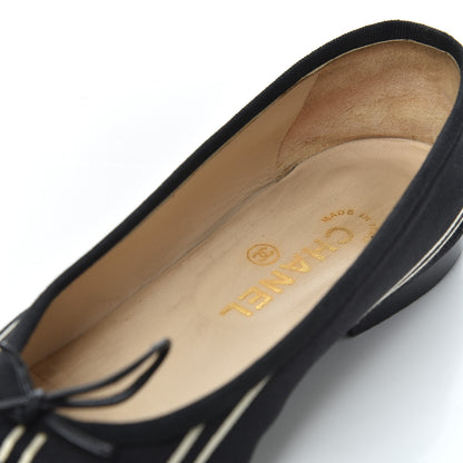 Chanel Fabric Grosgrain Cap Toe Ballerina Flats 39.5 Black 12 of 19