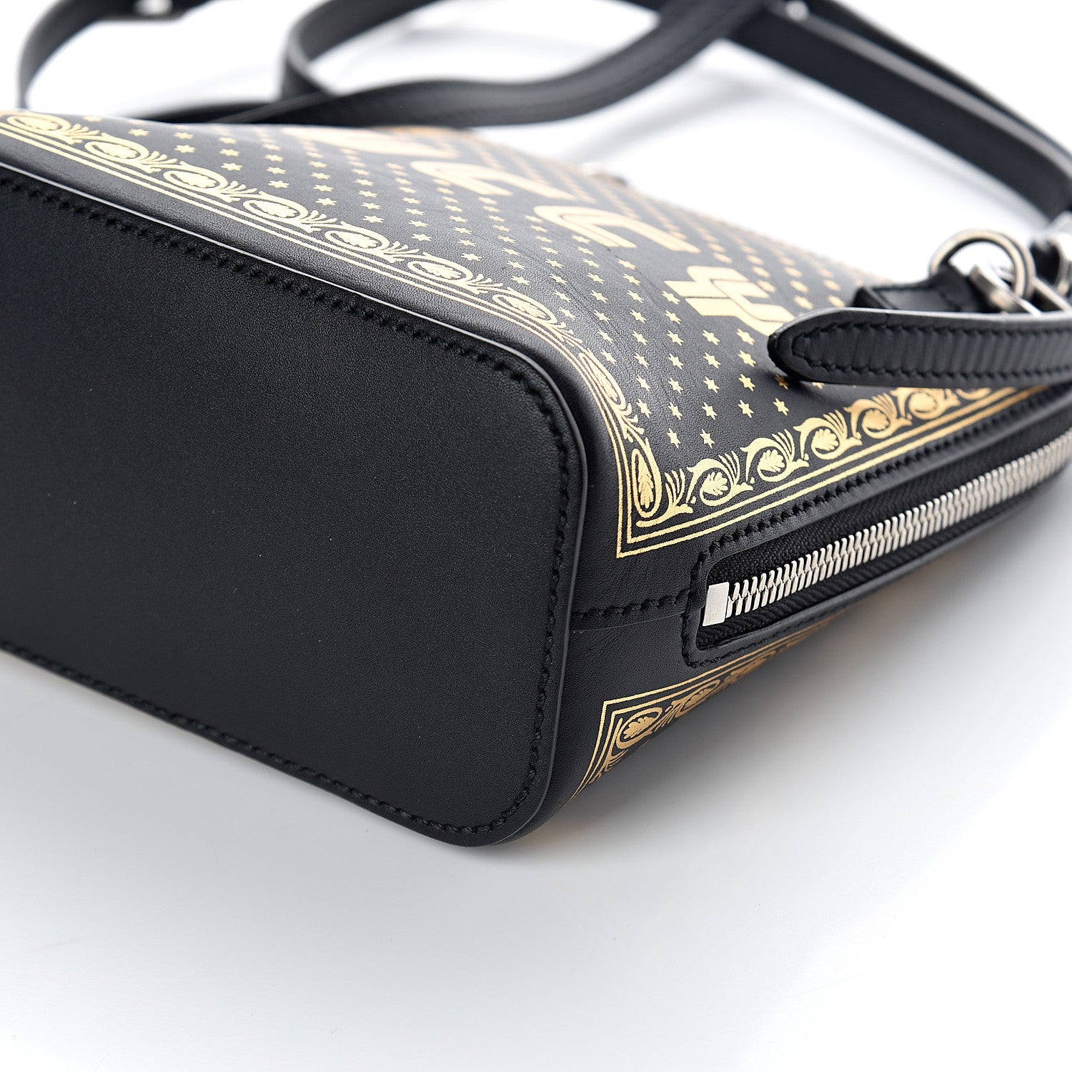 Gucci X SEGA Calfskin GUCCY Stars Mini Dome Shoulder Bag Black Gold 7 of 7