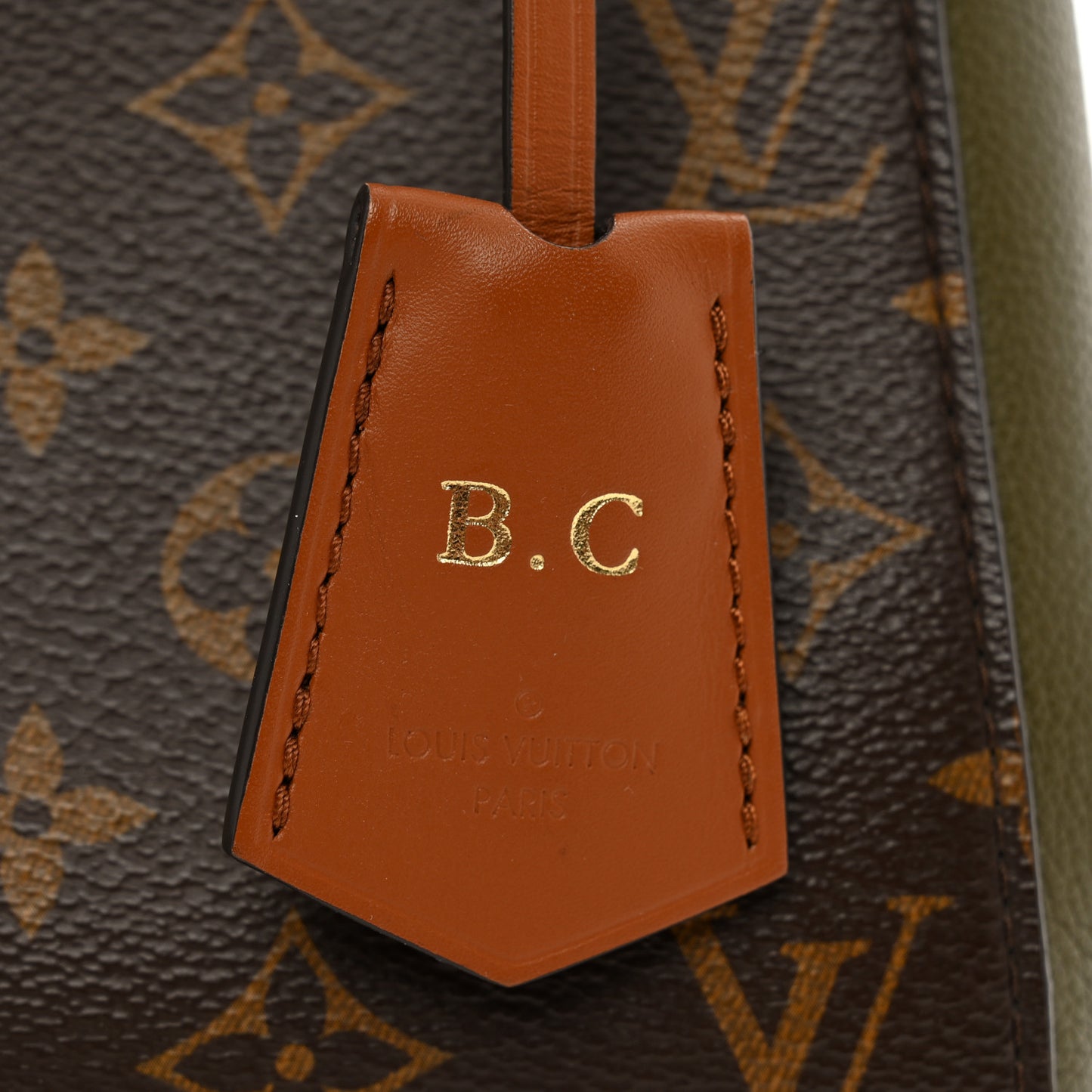 Calfskin Monogram Fold Tote PM Cream Khaki Black