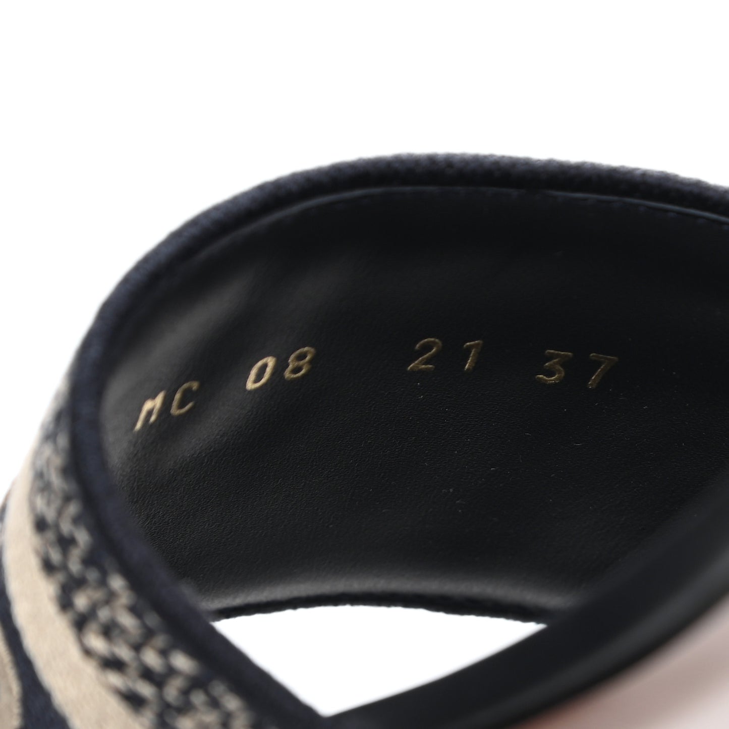 Canvas Embroidered Dway Mules Slide Sandals 37 Deep Blue