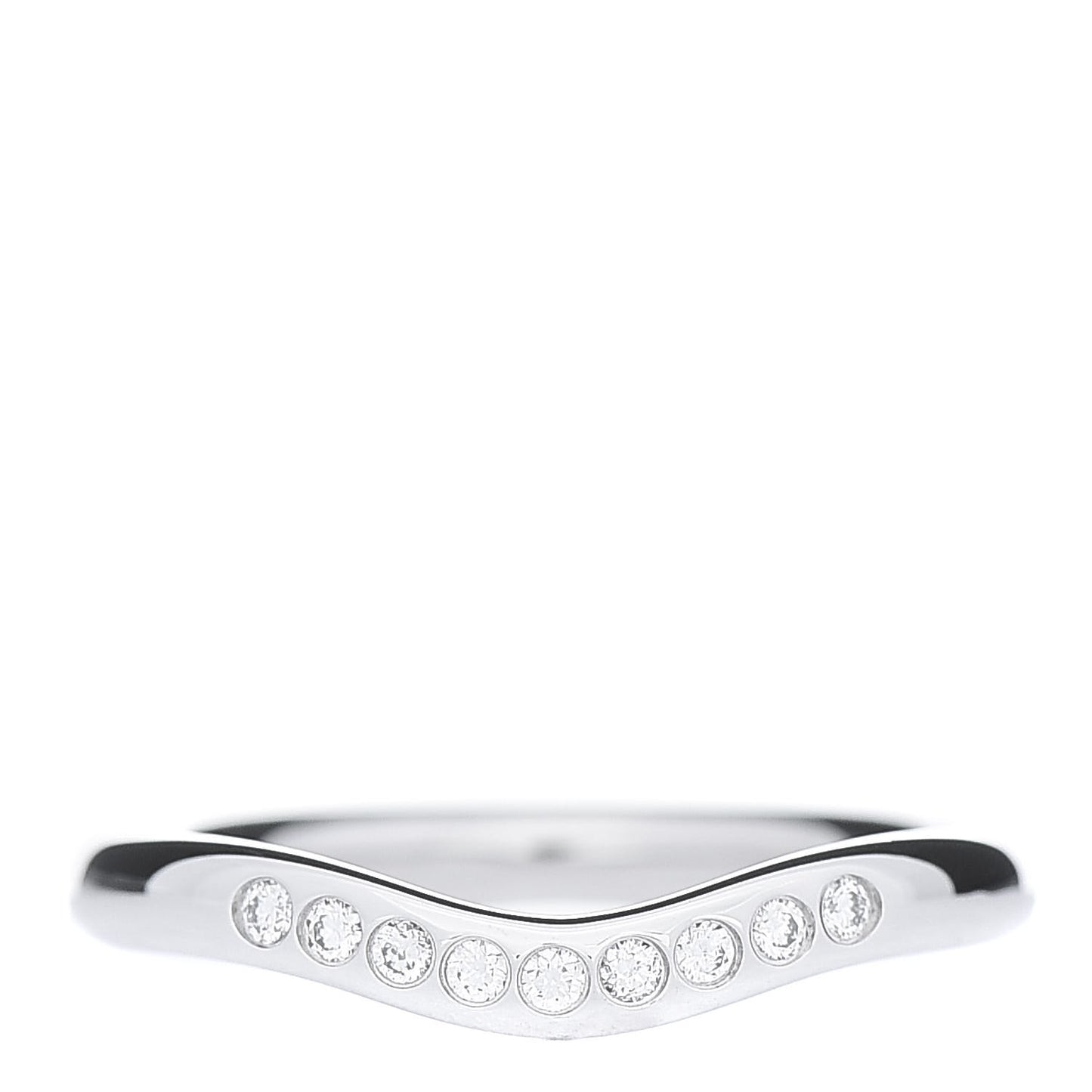Platinum Diamond Elsa Peretti Curved Wedding Band Ring 48 4.5