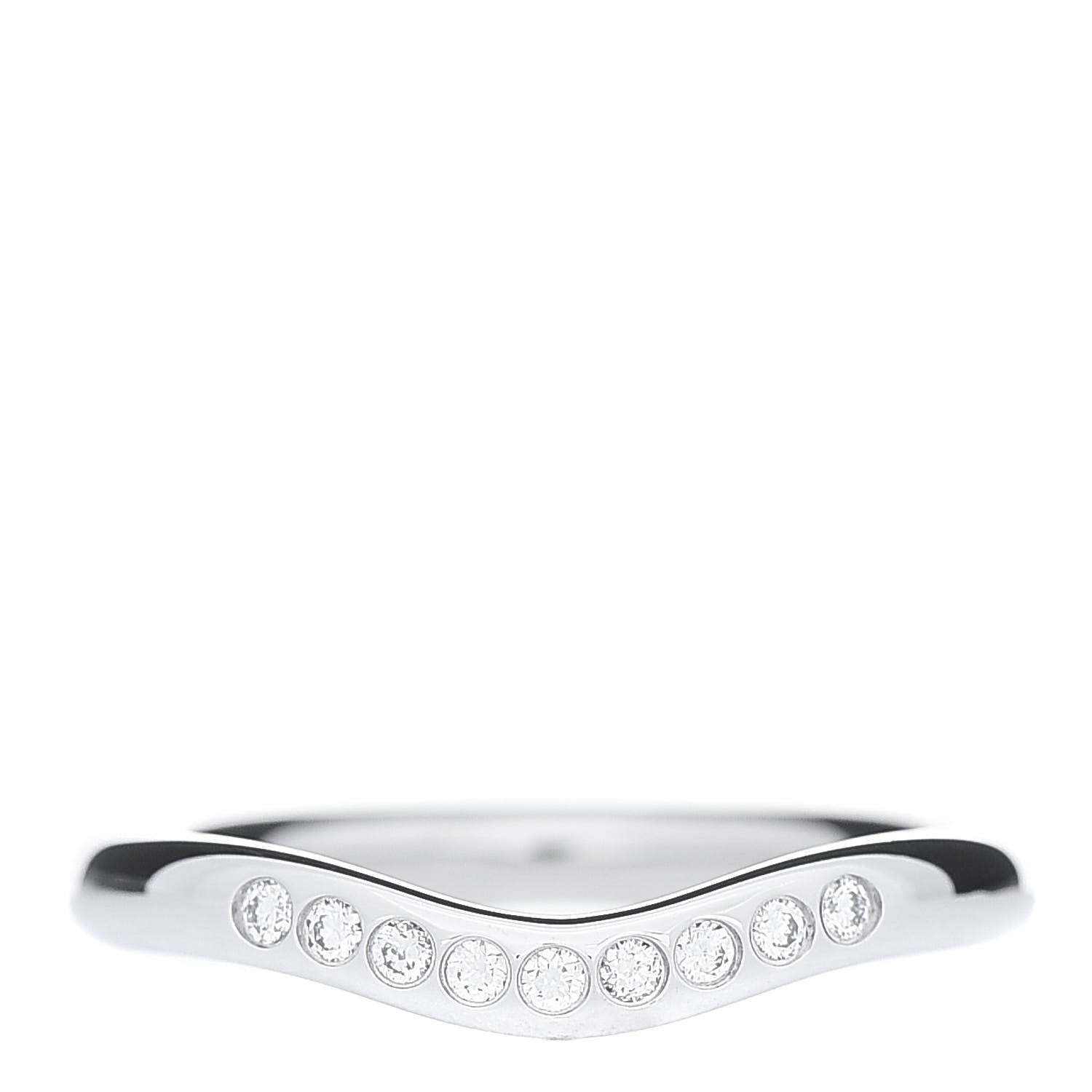 Tiffany Platinum Diamond Elsa Peretti Curved Wedding Band Ring 48 4.5 1 of 6