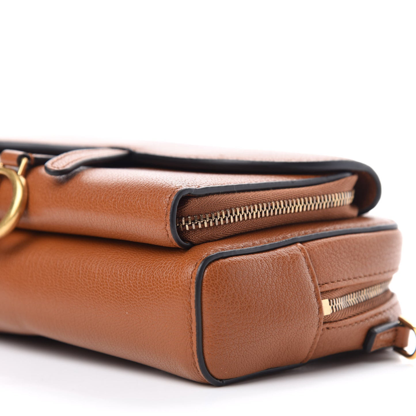 Goatskin Double Saddle Pouch Tan