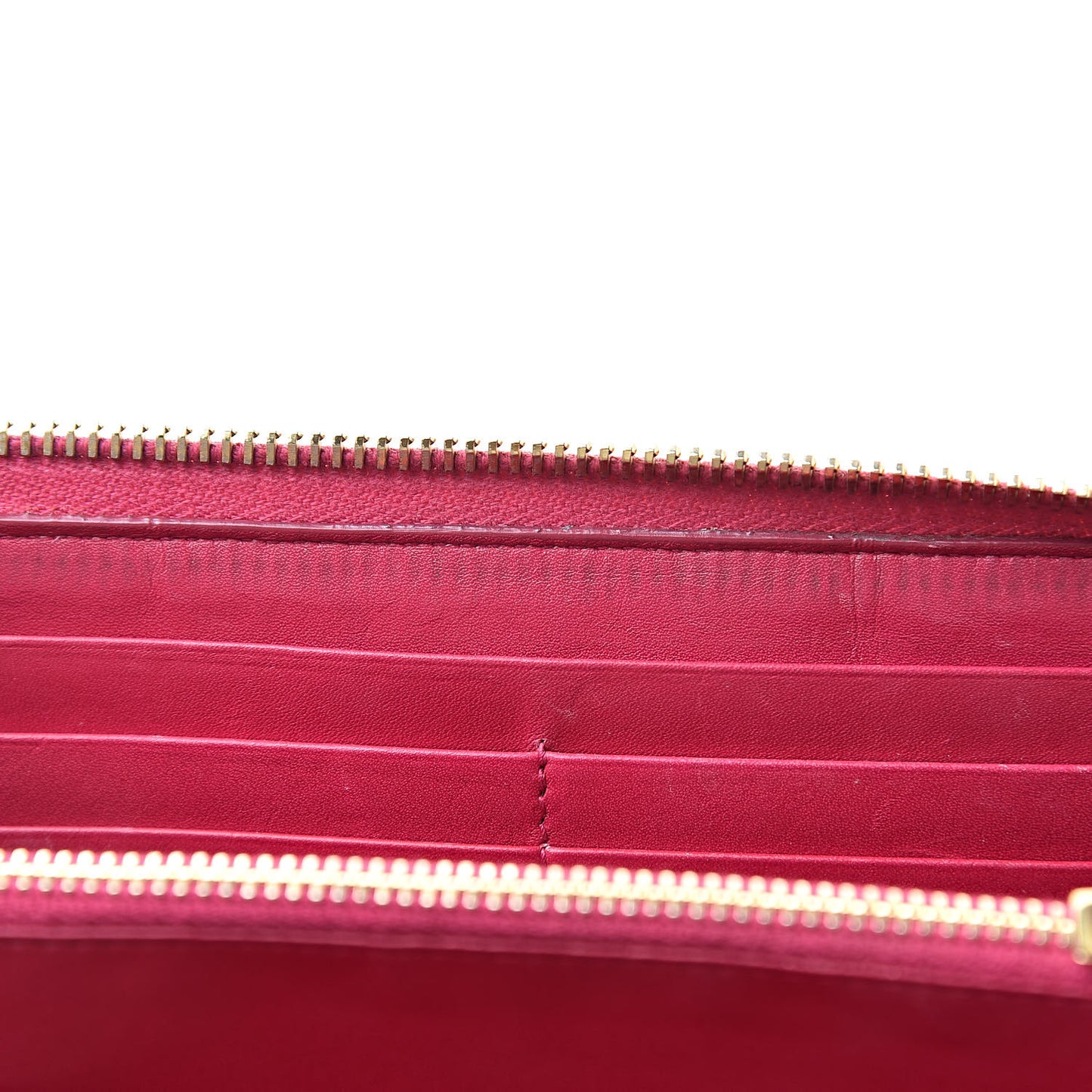 Patent Grain De Poudre Classic Letters Zip Around Wallet Bubblegum