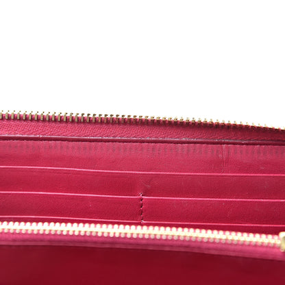 Saint Laurent Patent Grain De Poudre Classic Letters Zip Around Wallet Bubblegum 8 of 14