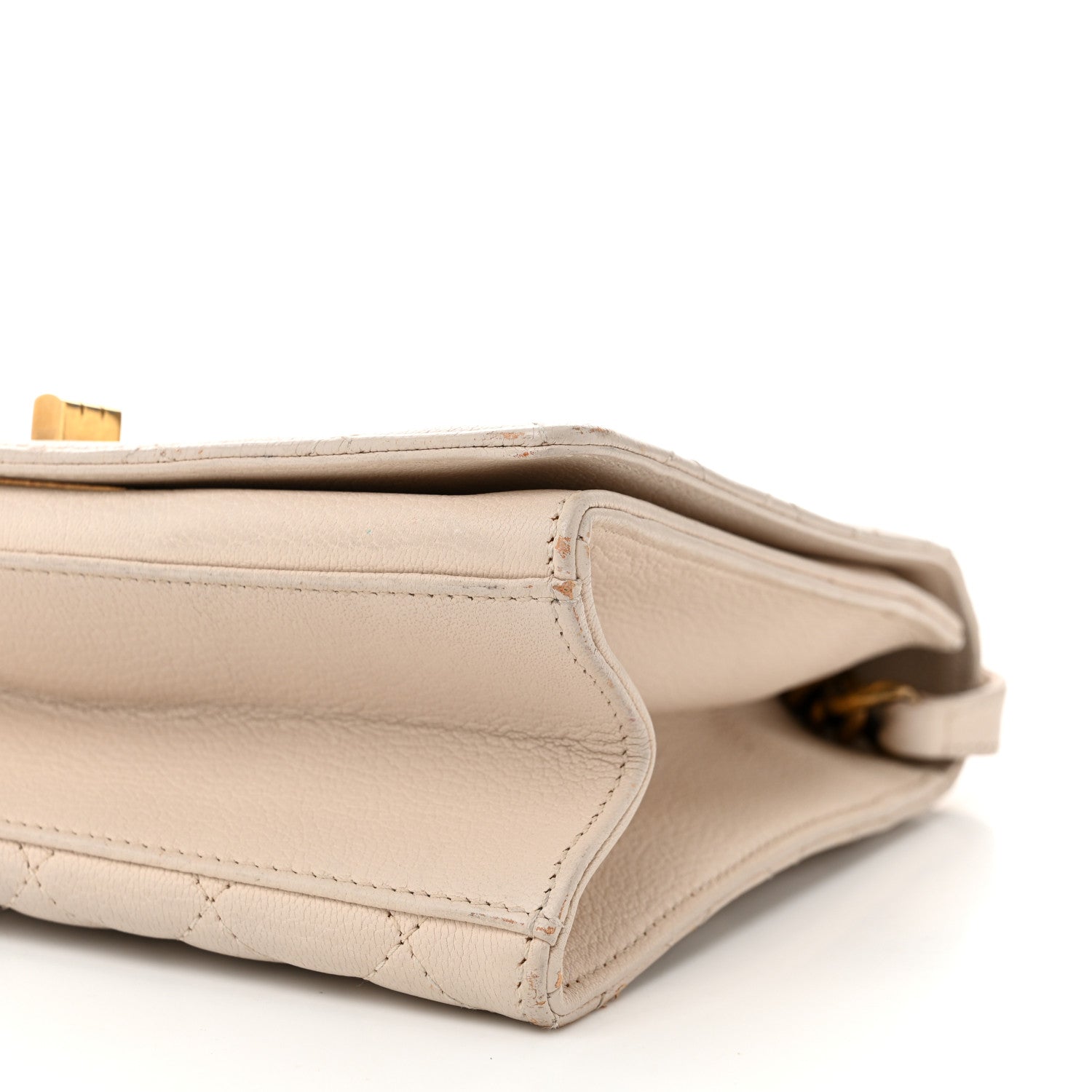 Chanel Goatskin Quilted Large Rita Top Handle Flap Beige 10 of 12