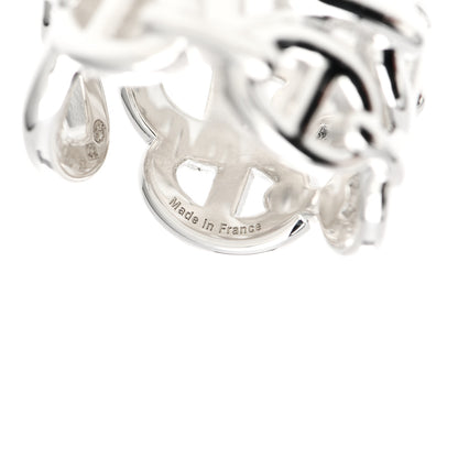 Hermes Sterling Silver GM Chaine d'Ancre Enchainee Band Ring 52 6 4 of 5