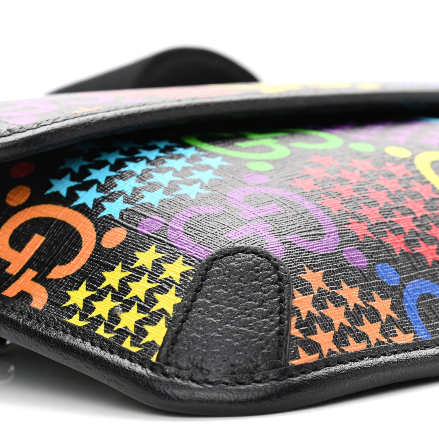 Gucci GG Supreme Monogram Psychedelic Slim Belt Bag Black 10 of 13
