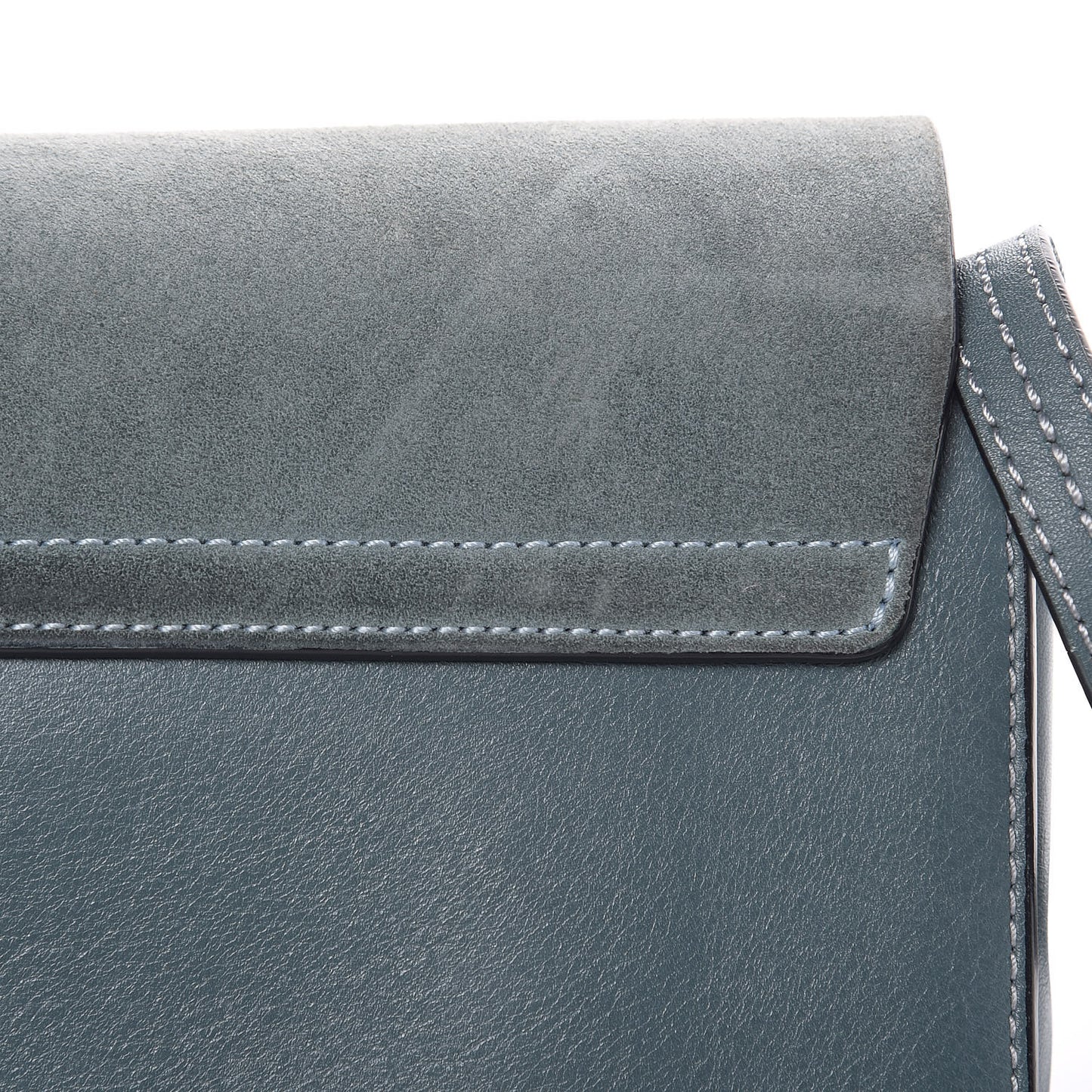 Suede Calfskin Small Faye Shoulder Bag Cloudy Blue
