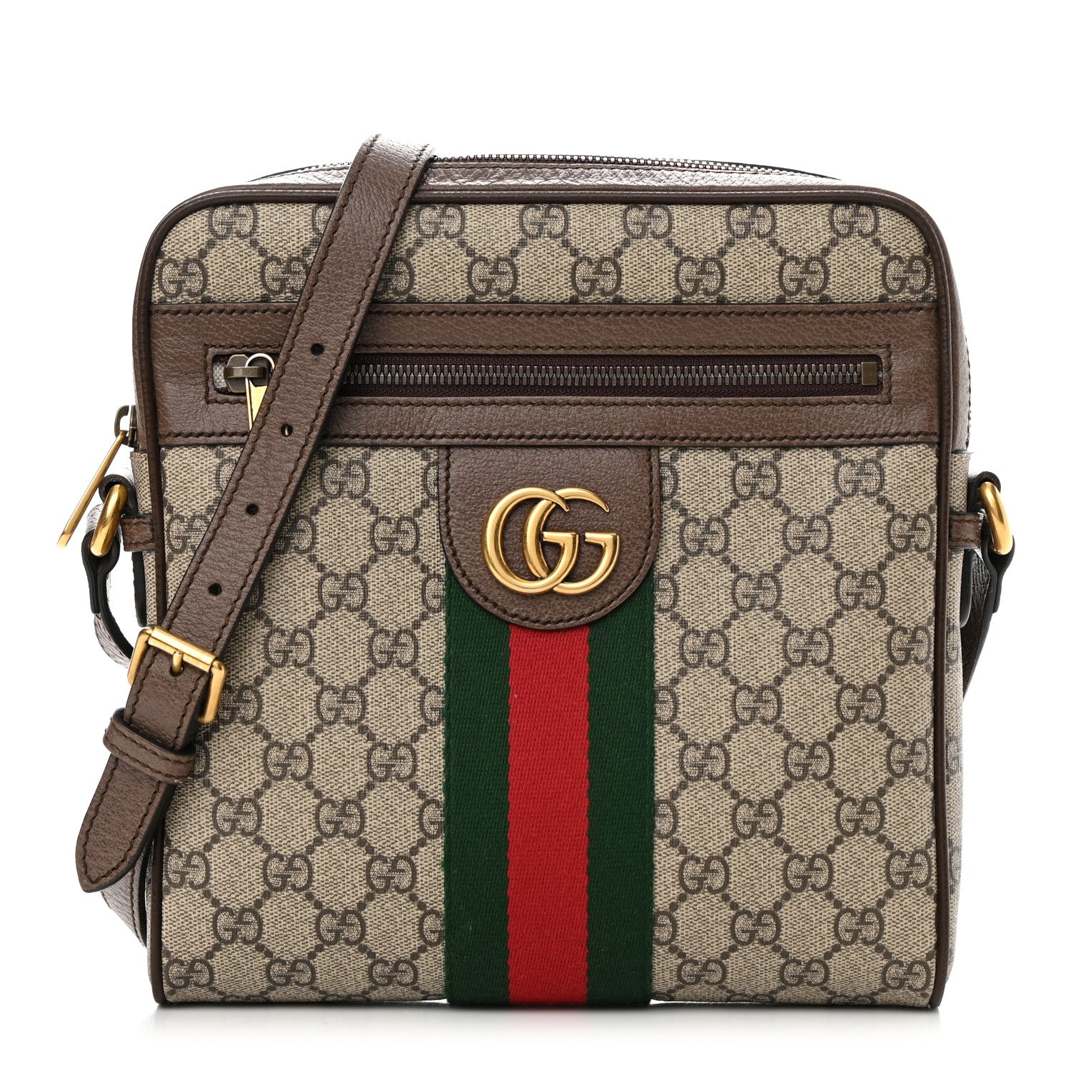 Gucci GG Supreme Monogram Web Small Ophidia Messenger Bag Brown 1 of 13