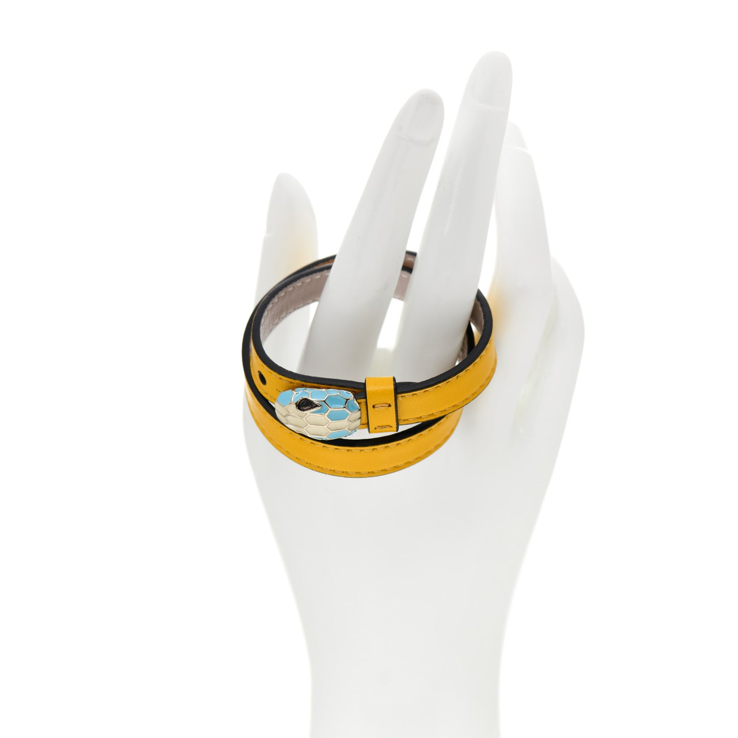 Calfskin Serpenti Forever Double Coil Bracelet Citrine