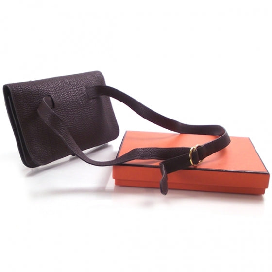 Hermes Chevre Mysore Wallet Belt Brown 3 of 10