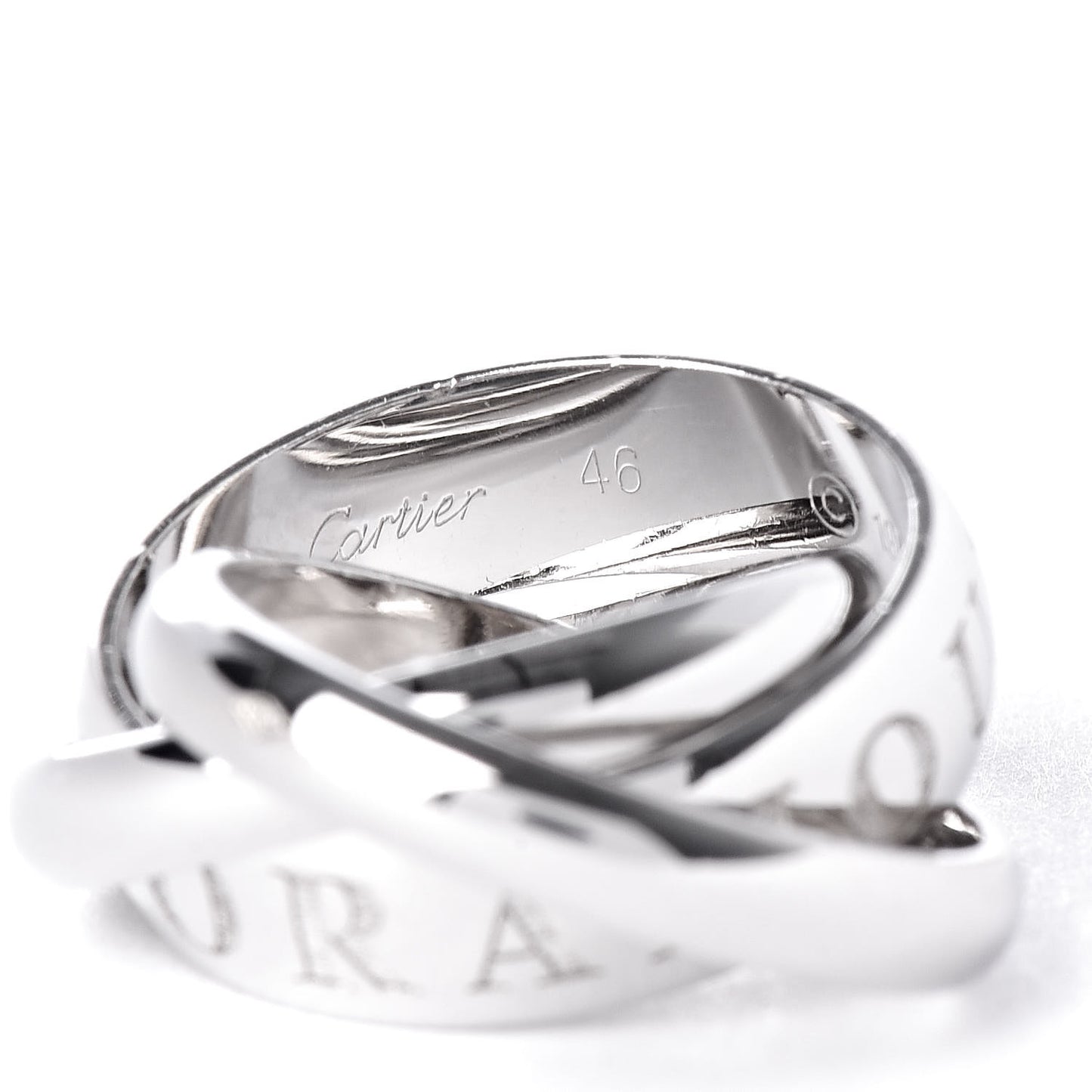 18K White Gold 98 Xmas Limited Trinity Ring 46 3.75